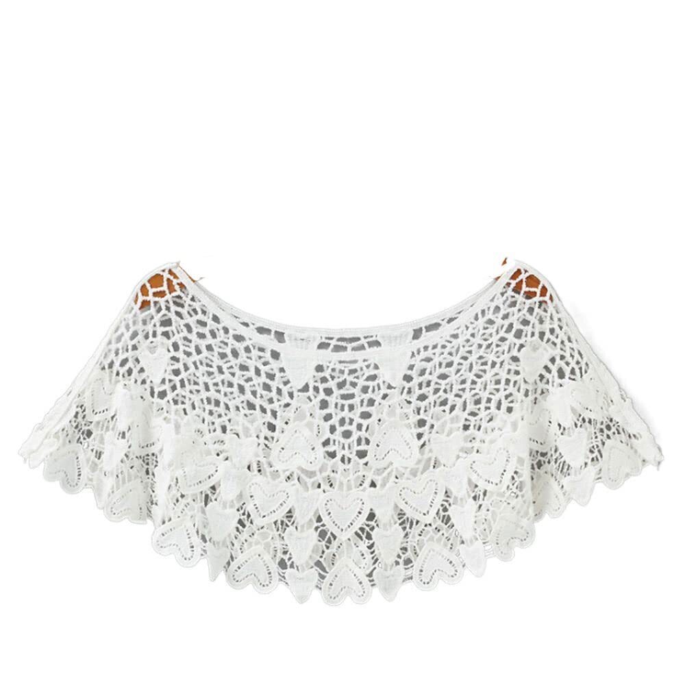 5485 Women Vintage Crochet Knit Cape Lace Short Hollow Out